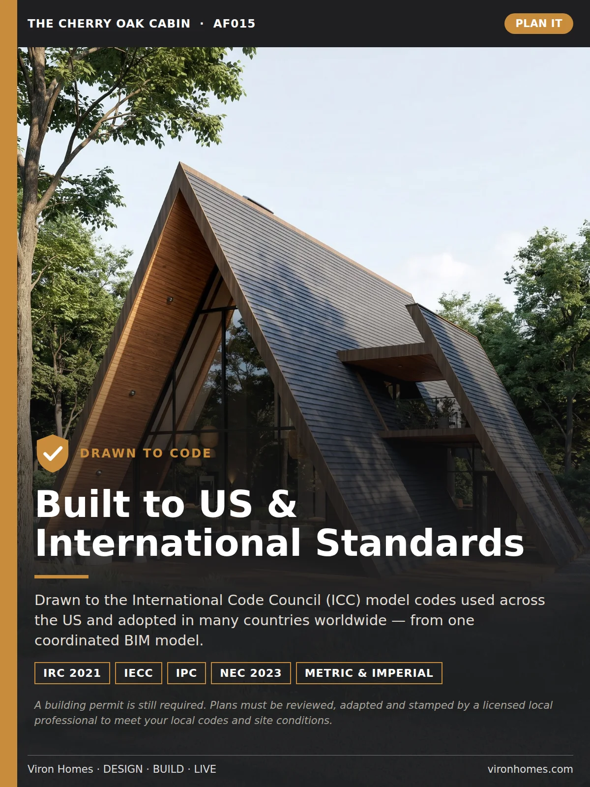 The Cherry Oak Cabin (AF015) – Plan It Pack | A-Frame House Plans & Will-It-Fit Kit product image (3)