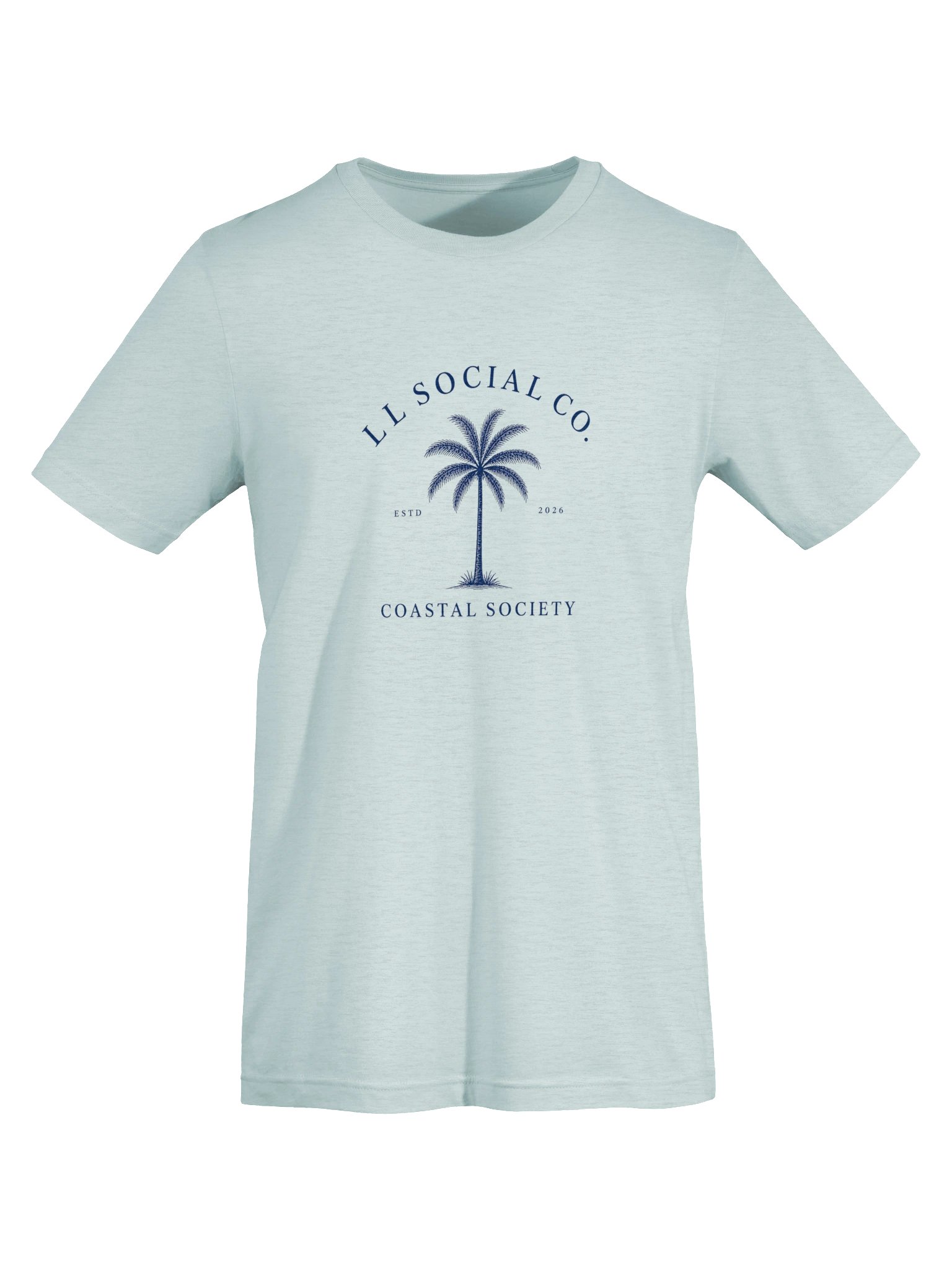 LL Social Co. Coastal Society Essential Tee — Palm | Navy (Front) product image (45)