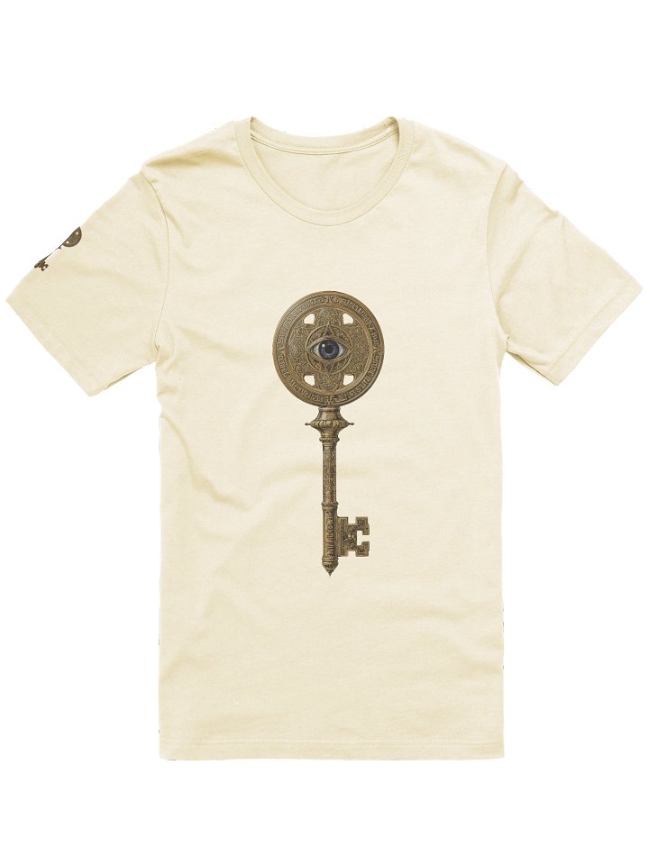 The Gatekeeper’s Key Classic T-Shirt – Front & Right Shoulder Print | Natural | Bella+Canvas 3001 product image (1)