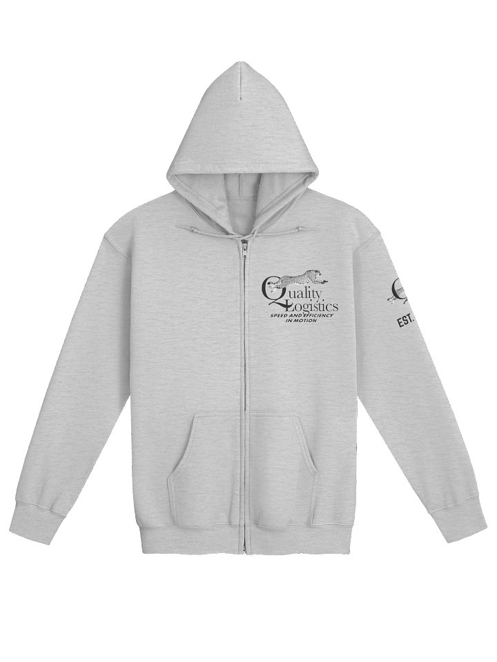 White with Black Logo Zip Hoodie product image (2)