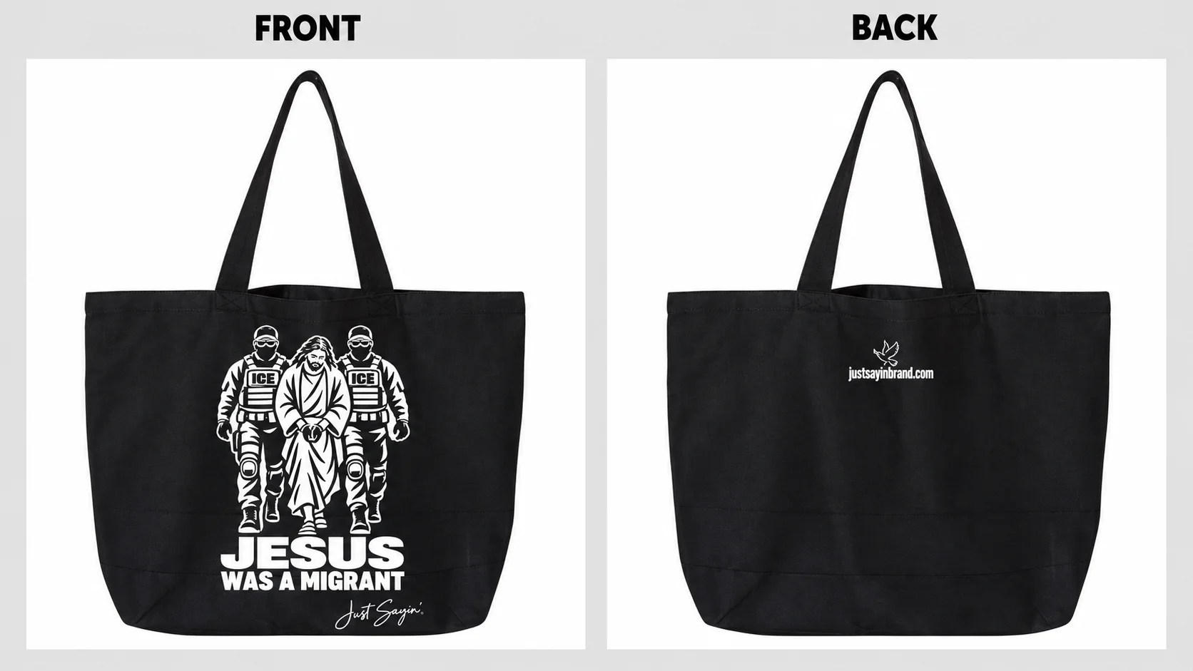 JESUS WAS A MIGRANT Faith & Justice MARKET BAG product image (2)