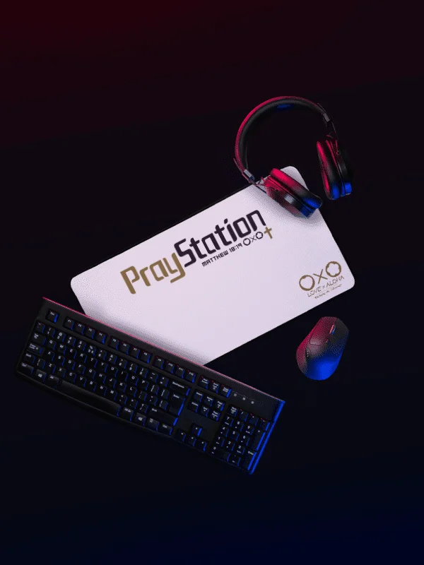 LXA PrayStation Desk Mat - White | Love X Aloha - Faith Collection | Premium Christian Merch product image (2)