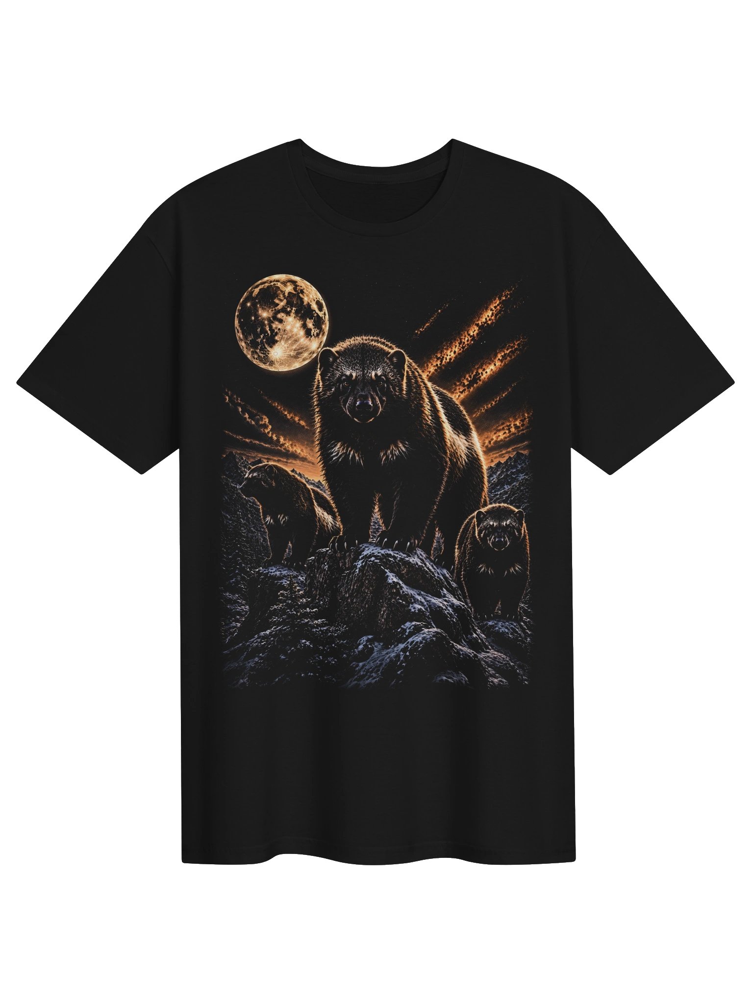 Wolverine Howling Moon Tshirt | Legendary Wildlife Shirt product image (1)