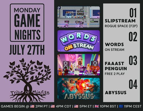 Tribe of Misfits Monday Game Night Starts in 1 hour! #tribeofmisfits #gamenight #twitchcommunity https://f.mtr.cool/rwaxsgfzg...