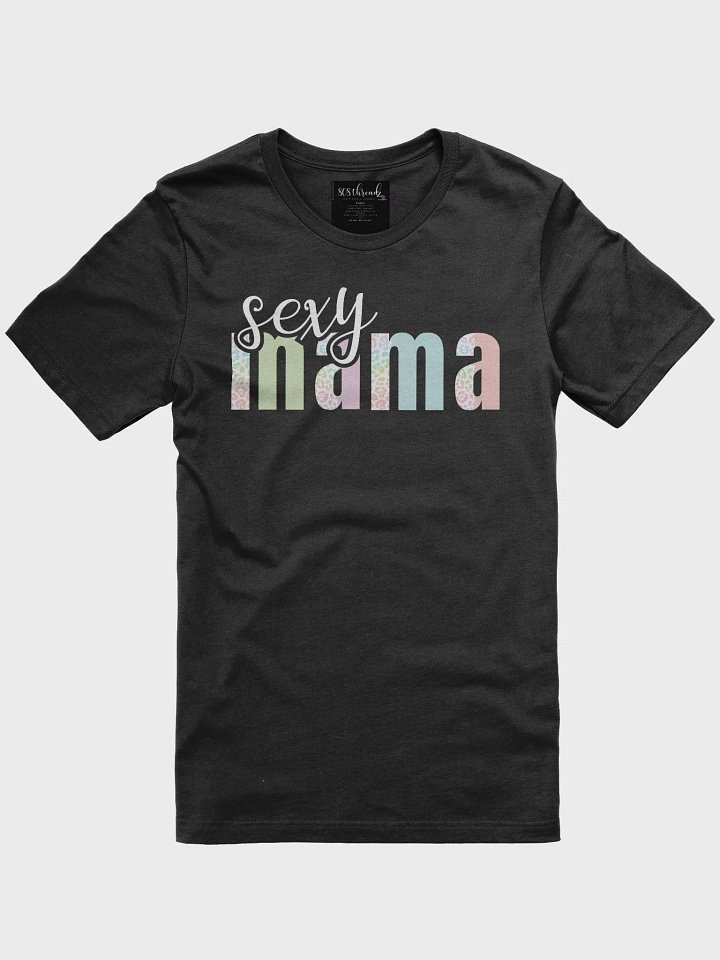 Sexy Mama T-Shirt; White with Pastel Leopard Pattern product image (2)