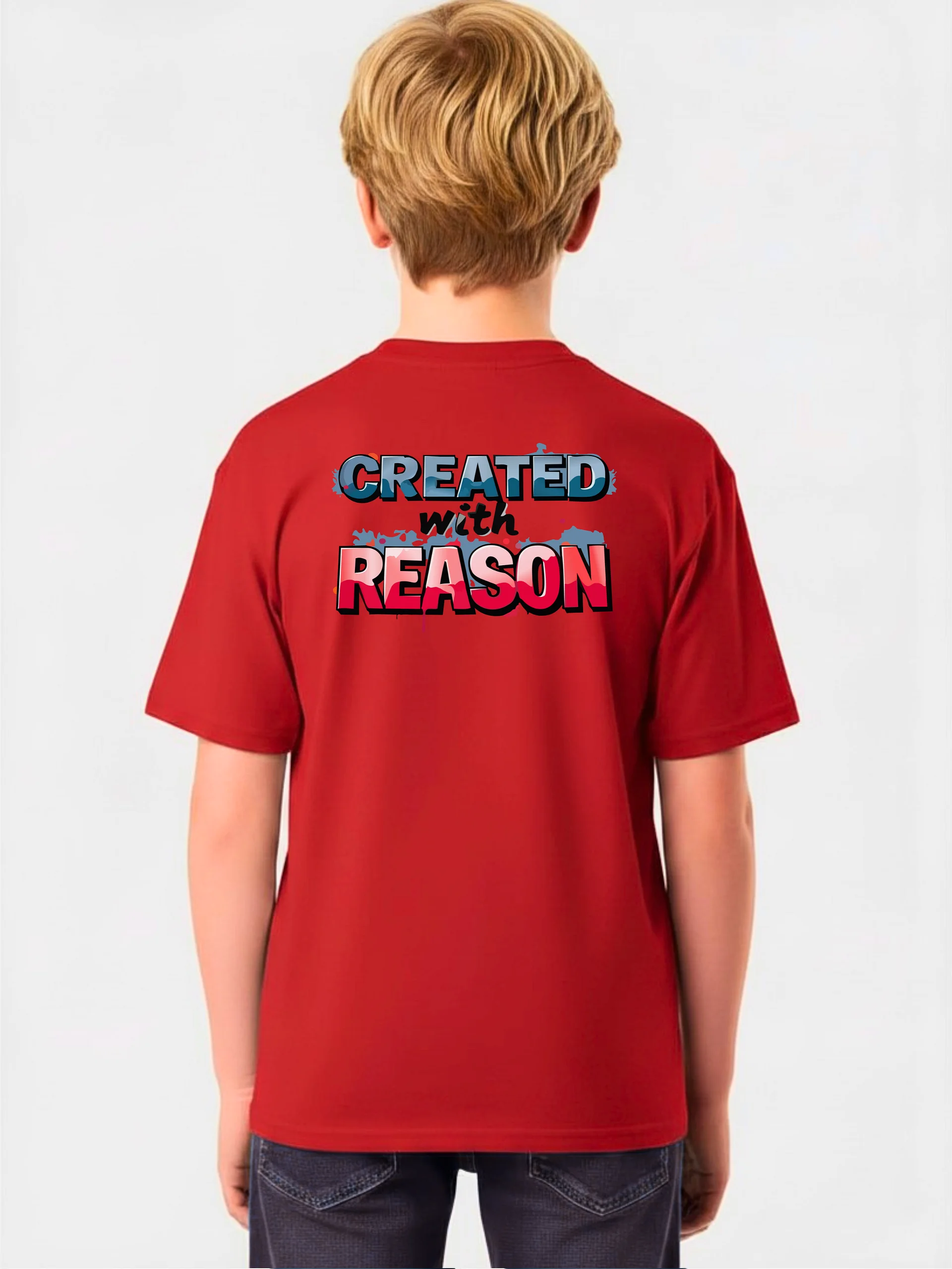 Created with Reason Boys T-shirt product image (1)