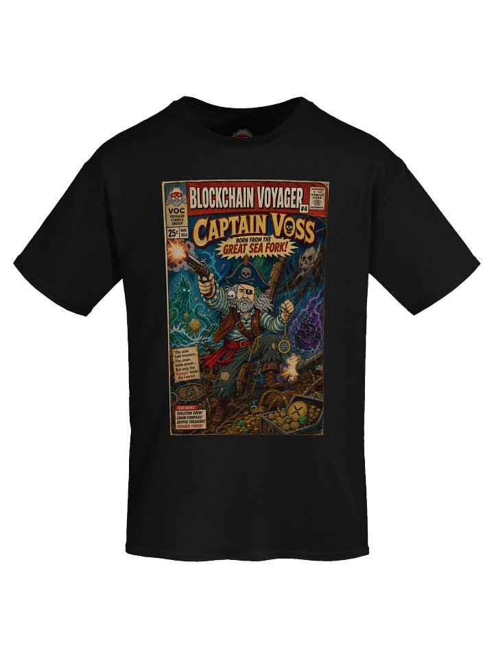 Captain Voss, The Skull Raider - Blockchain Voyager #4 - Vintage Comic Tee product image (2)
