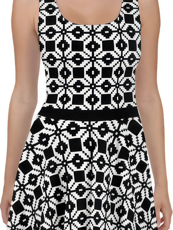Pixel Art Geometric Dress | Black and White product image (2)