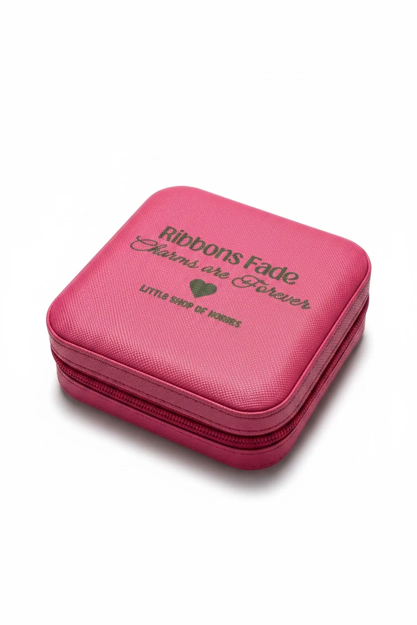 Whinny Winners Charm Box | Braid, Bridle & Crop Charm Organizer | Hot Pink Zip Travel Case product image (2)