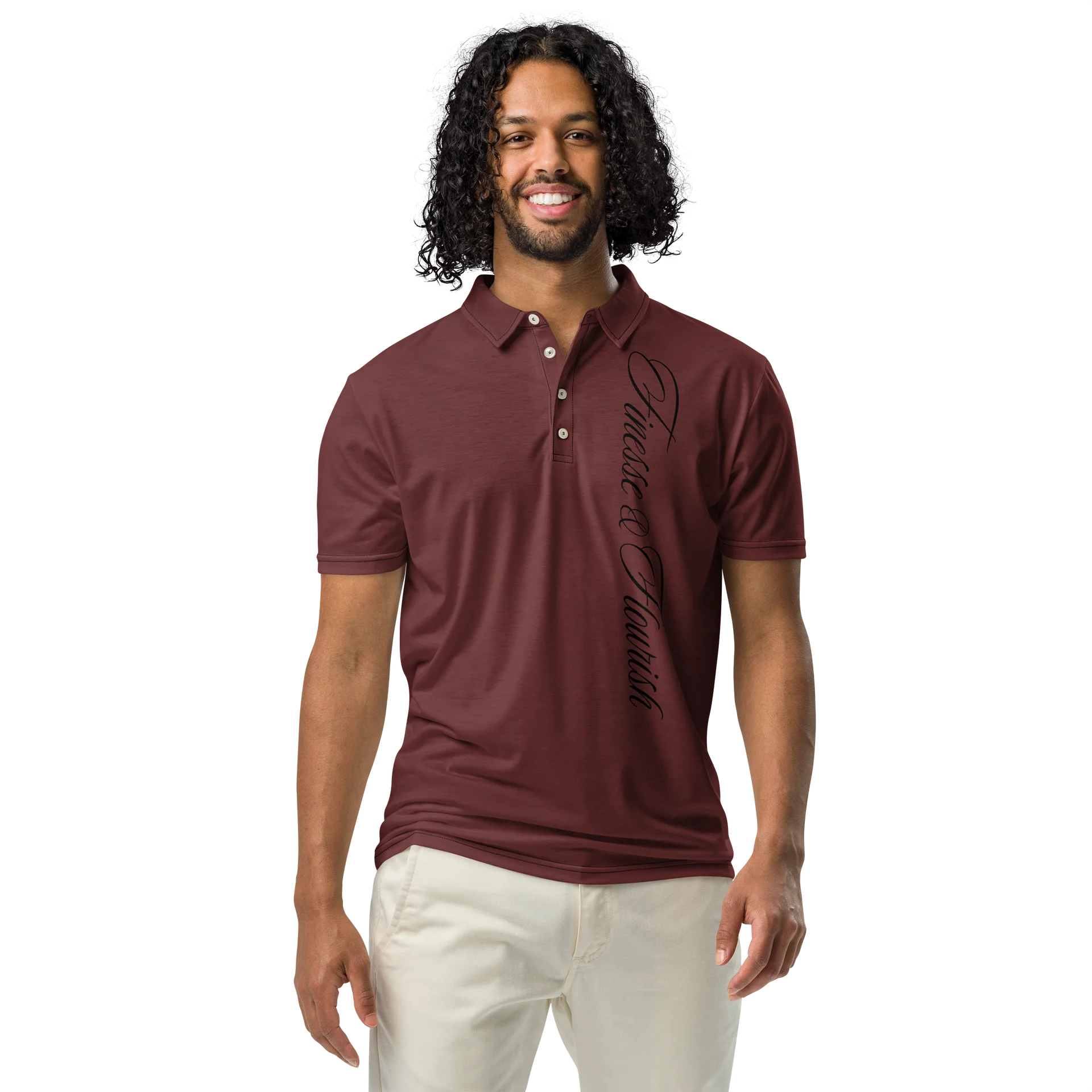 F&F Left Script Slim Fit Polo Shirt (ABRN) product image (3)