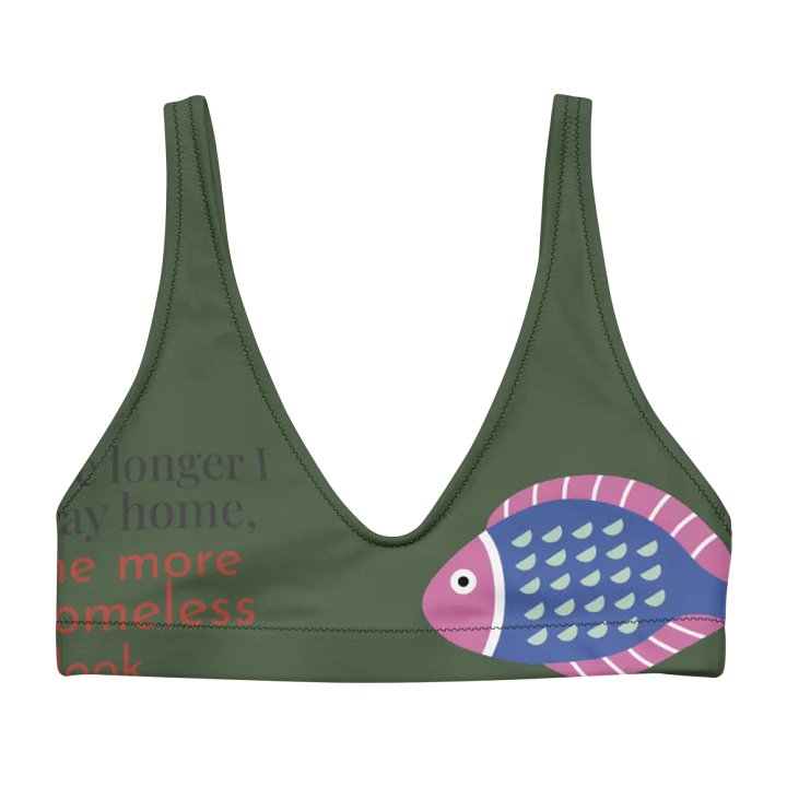 🐠 Fish Print Recycled Padded Bikini Top – Swim with Style & Sustainability! 🌊 product image (1)