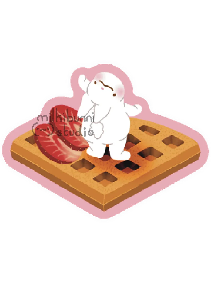 Back Strawberry Waffle Bunni Sticker product image (1)