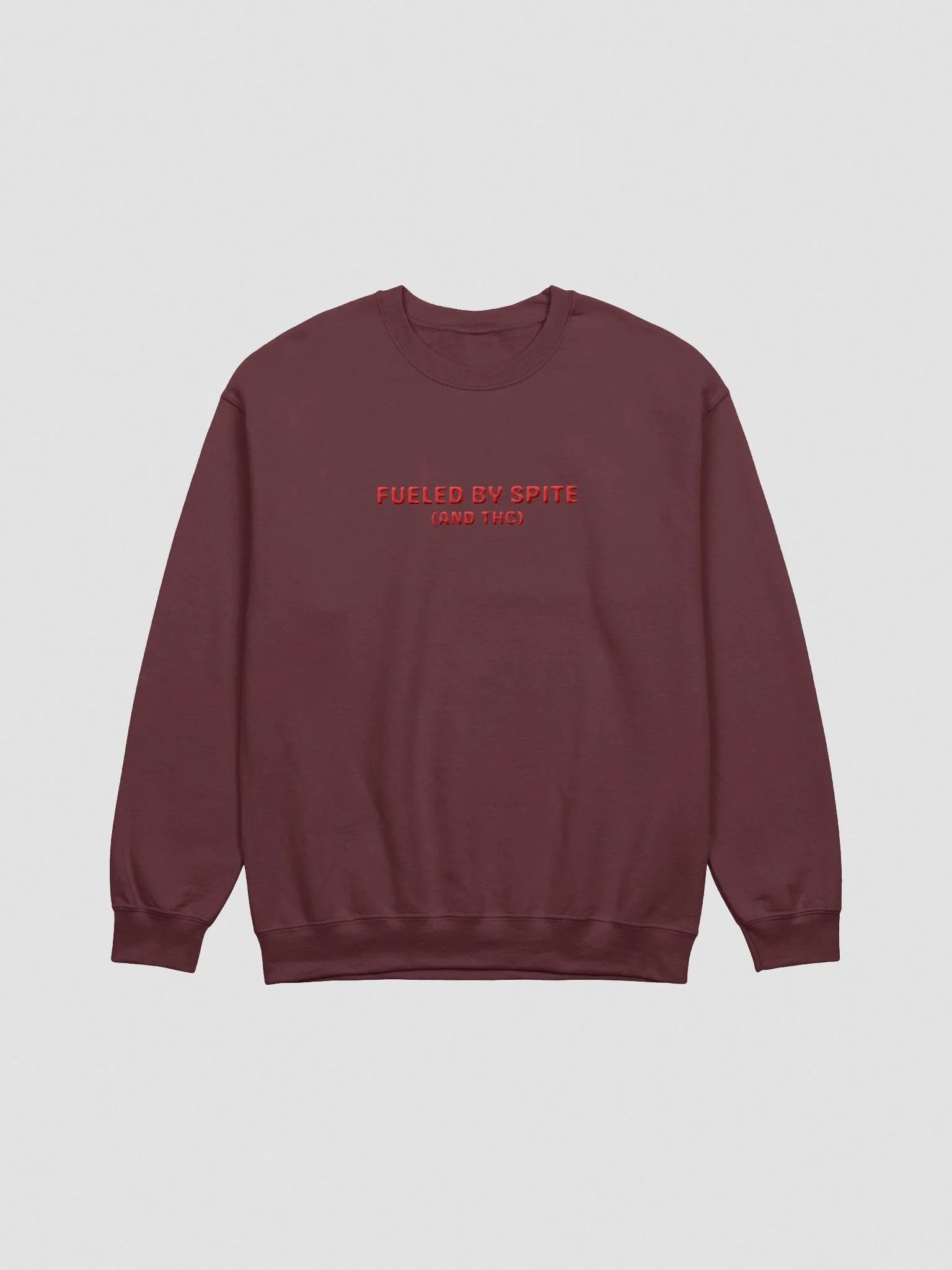 FUELED BY SPITE (red thread) embroidered classic crewneck product image (4)