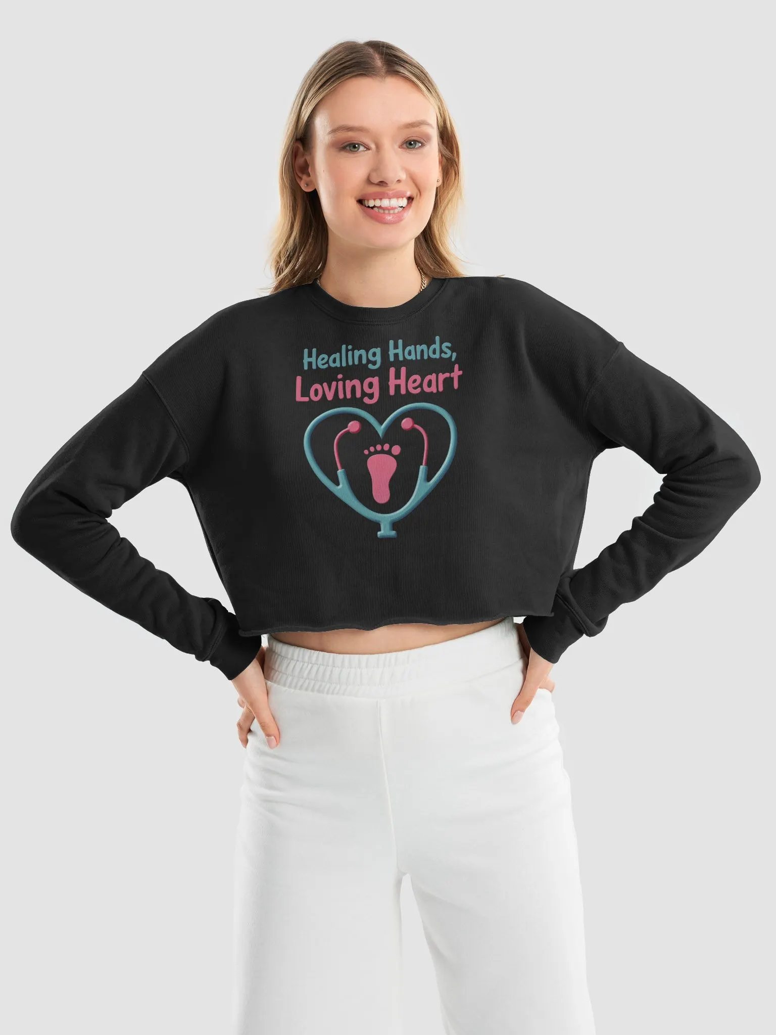 Healing Heart Women's Crop Sweatshirt product image (42)