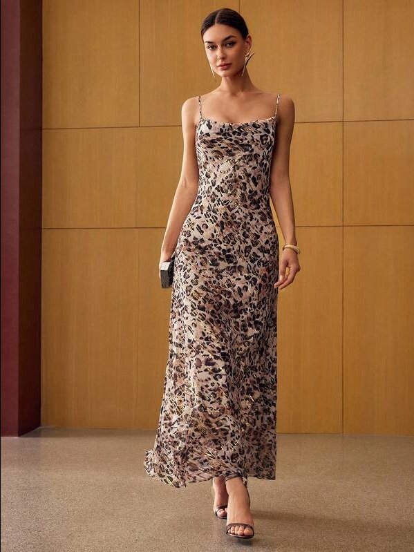 MOTF PREMIUM DRAPED LEOPARD PRINT DRESS product image (1)