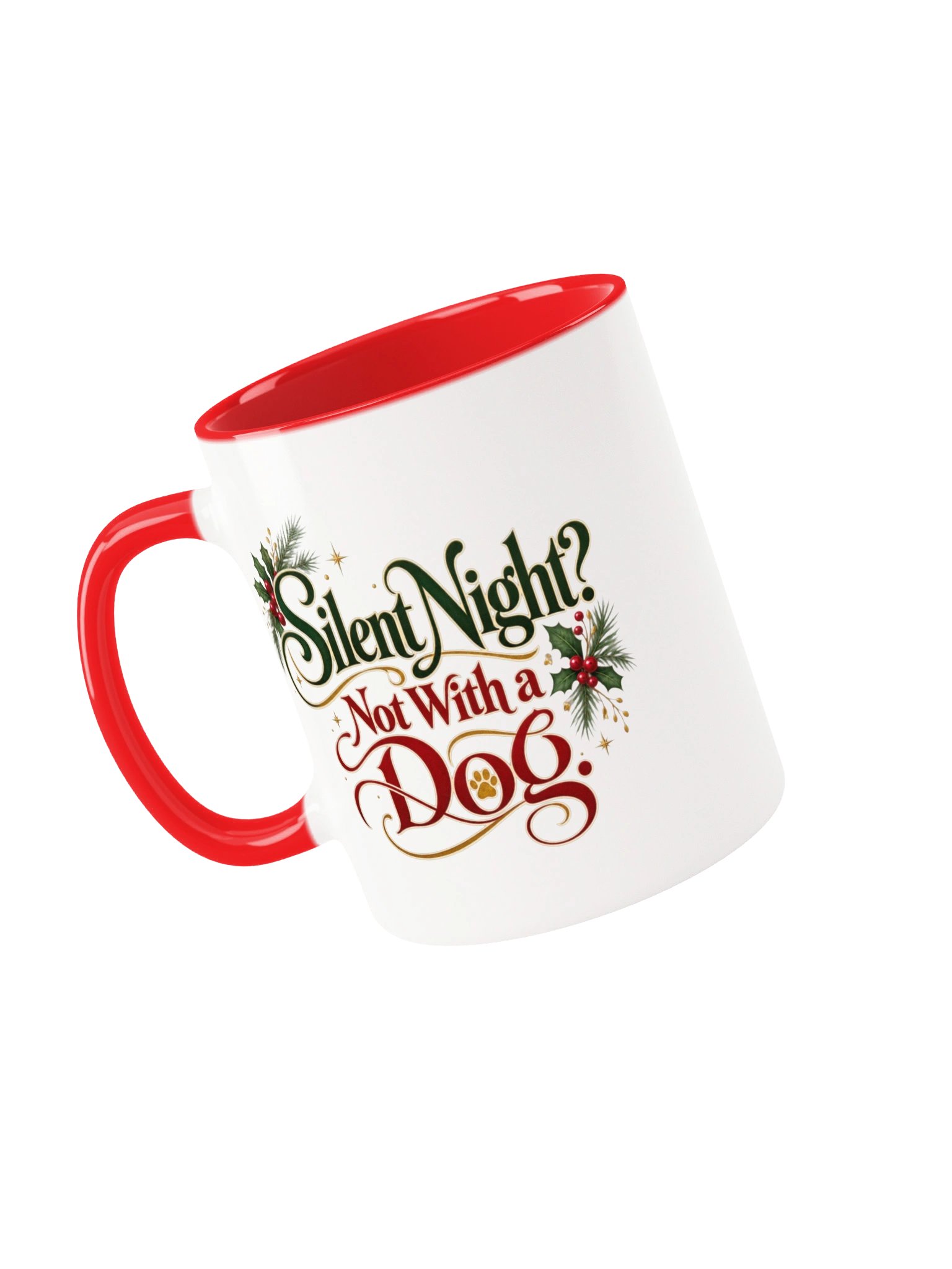 Funny Christmas Dog Lover Mug – Silent Night? Not With a Dog | Festive Holiday Coffee Cup product image (5)