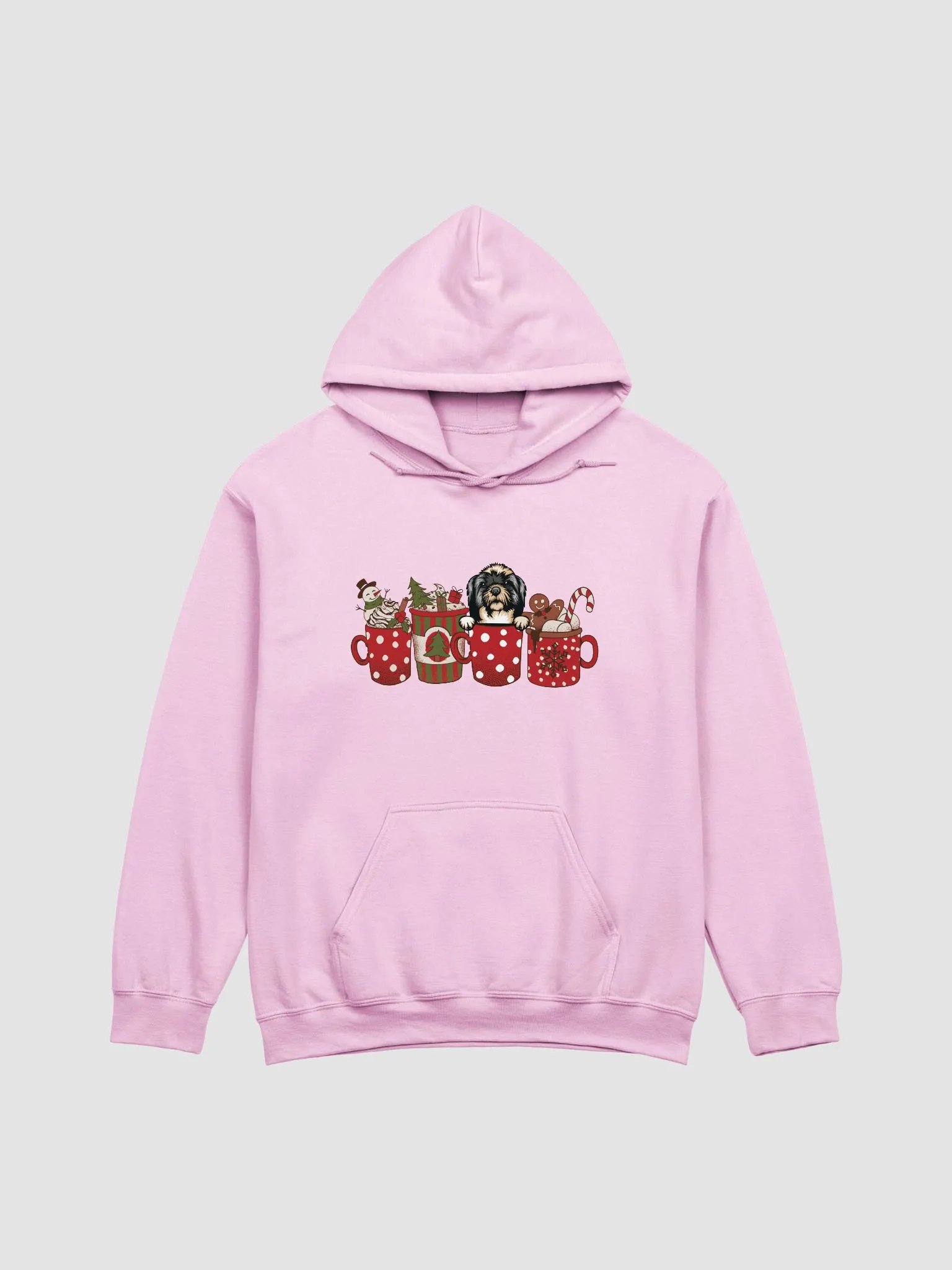 Cute Shih Tzu(2) in a Christmas Cup Hooded Sweatshirt | Funny Christmas Pup in a Cup product image (9)