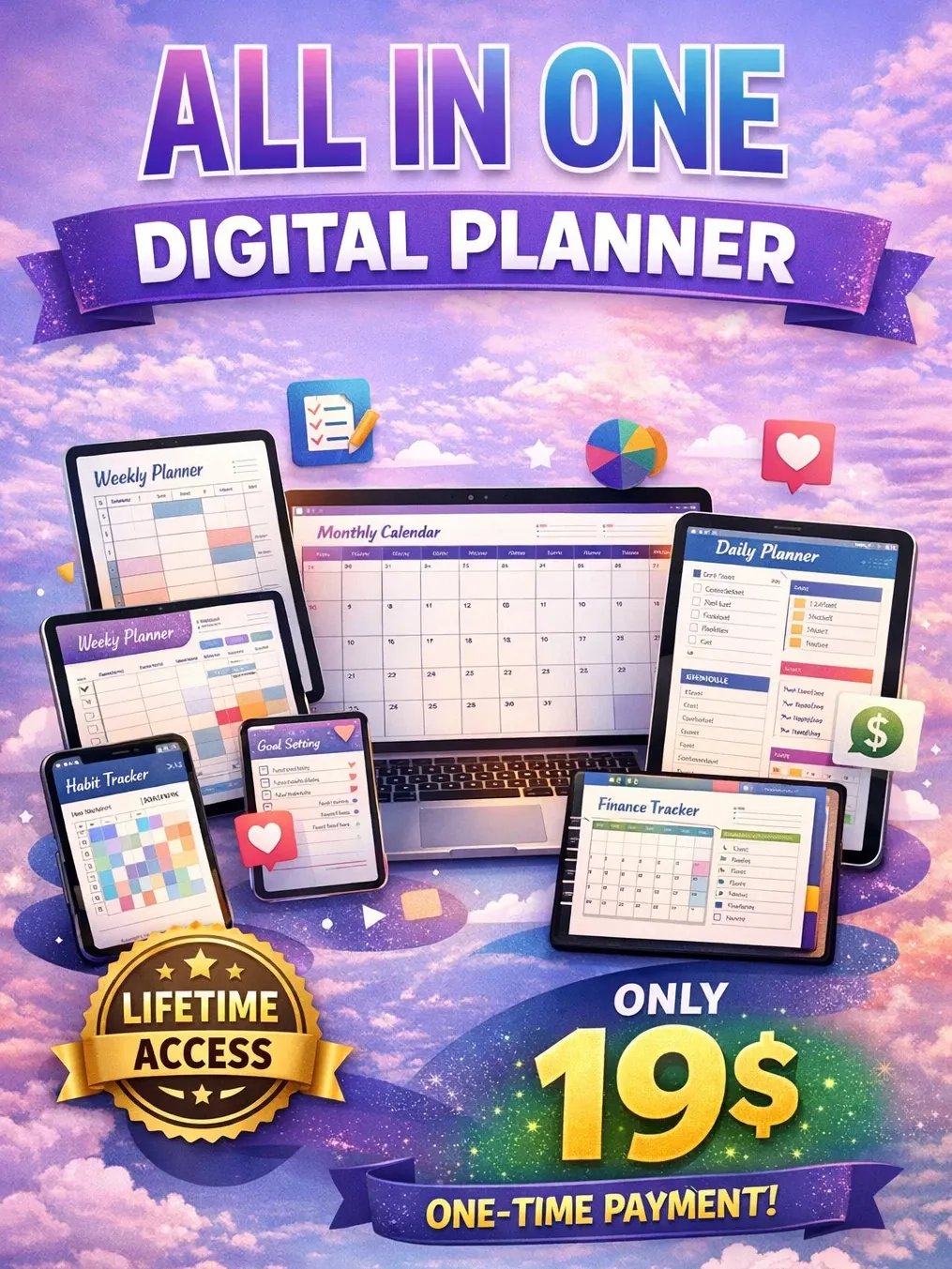 🌐 All-in-One Life Time Planner Planner product image (10)