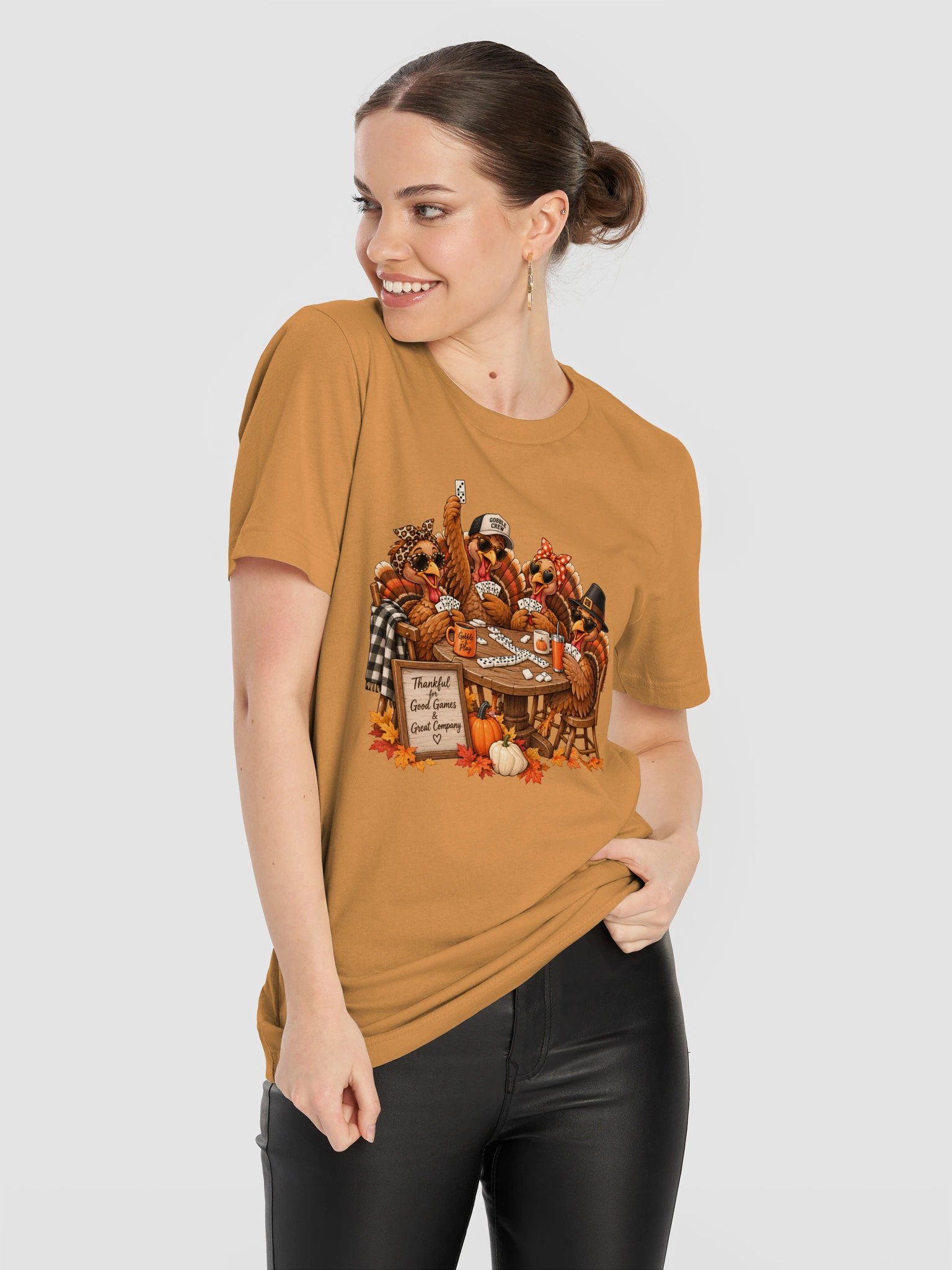 Thanksgiving Turkey Domino T-Shirt | Thankful for Good Games & Great Company product image (116)