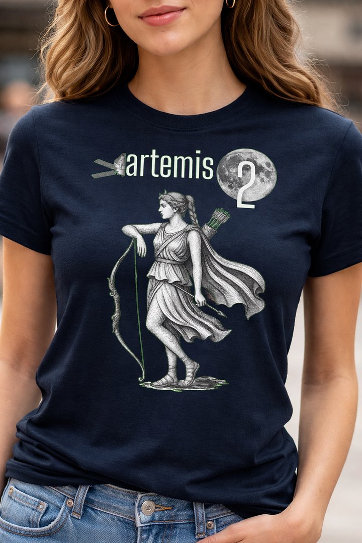 Artemis 2 Mission NASA Lunar Goddess Vintage Space T-Shirt product image (1)