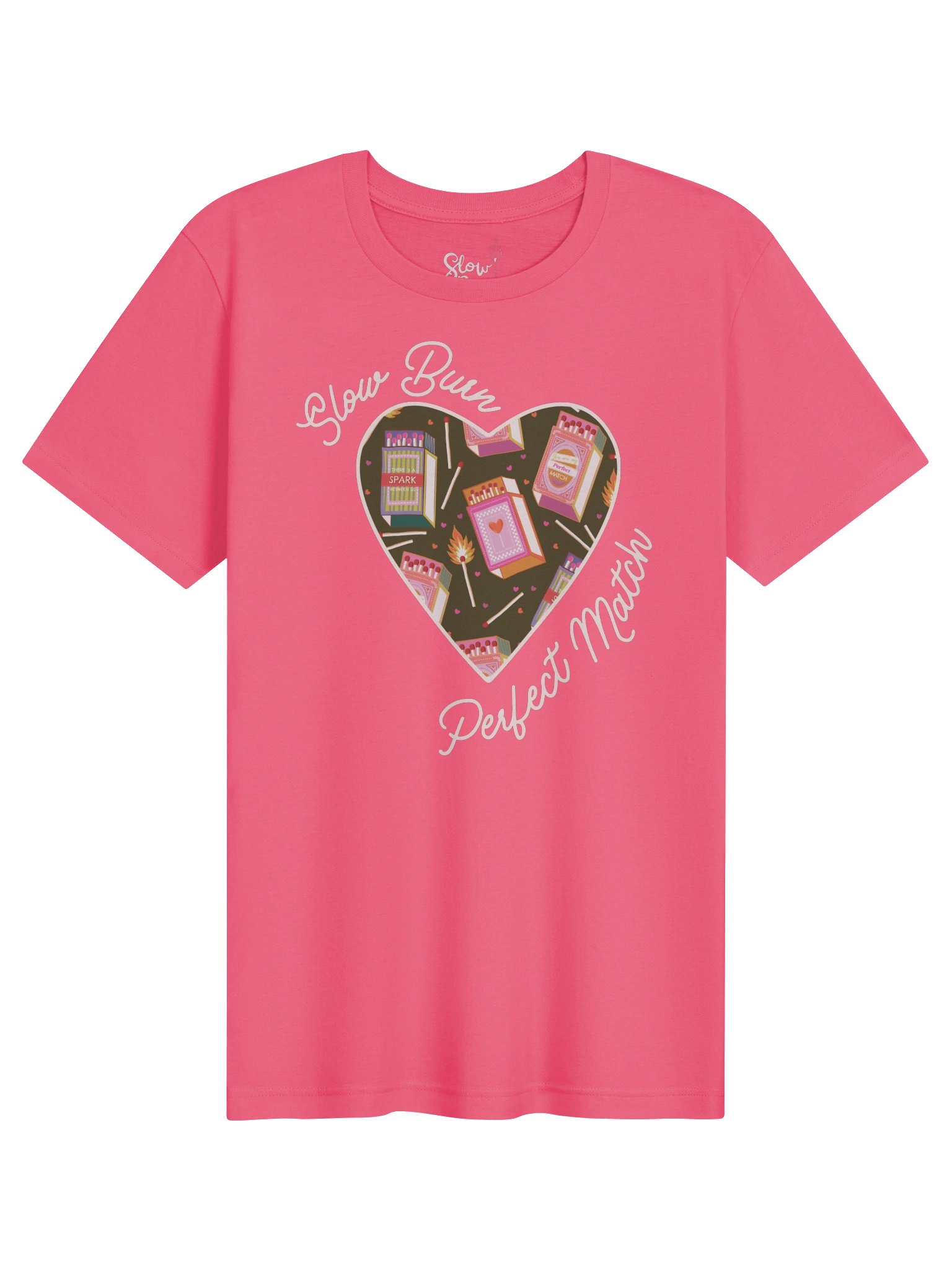 Slow Burn Perfect Match | White Lined Colorful Heart logo - B&C product image (1)