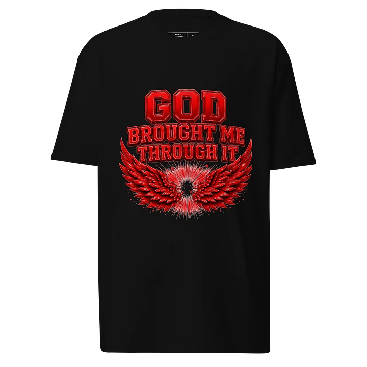 God Brought Me Through It White Tee – Red Wings Edition product image (1)