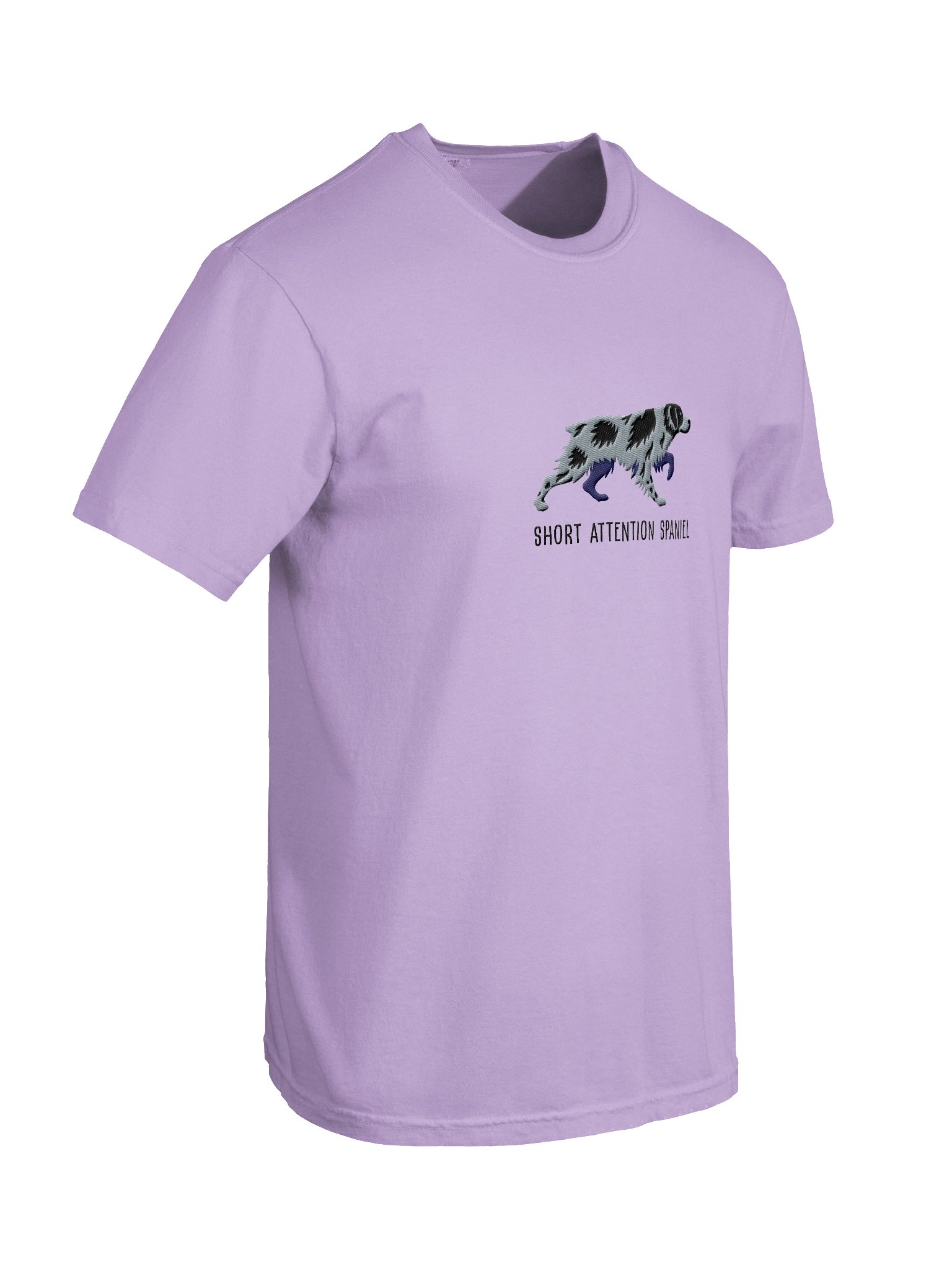 Short Attention Spaniel T-Shirt(Embroidered) of a Brittany Spaniel(Blue Merle) product image (11)