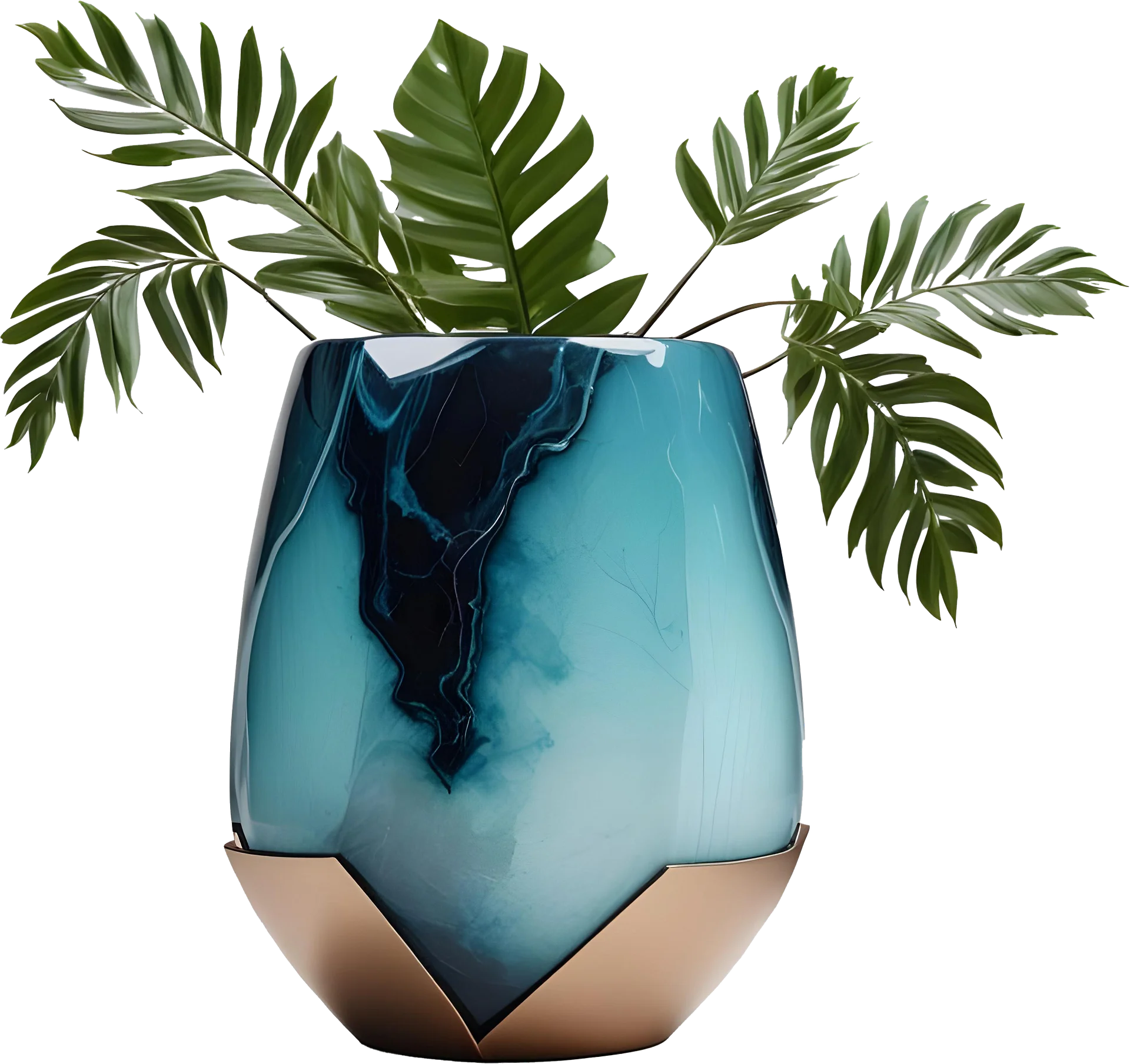 Lagoon Reverie – Coastal Luxe Spa Decor Vase png product image (1)