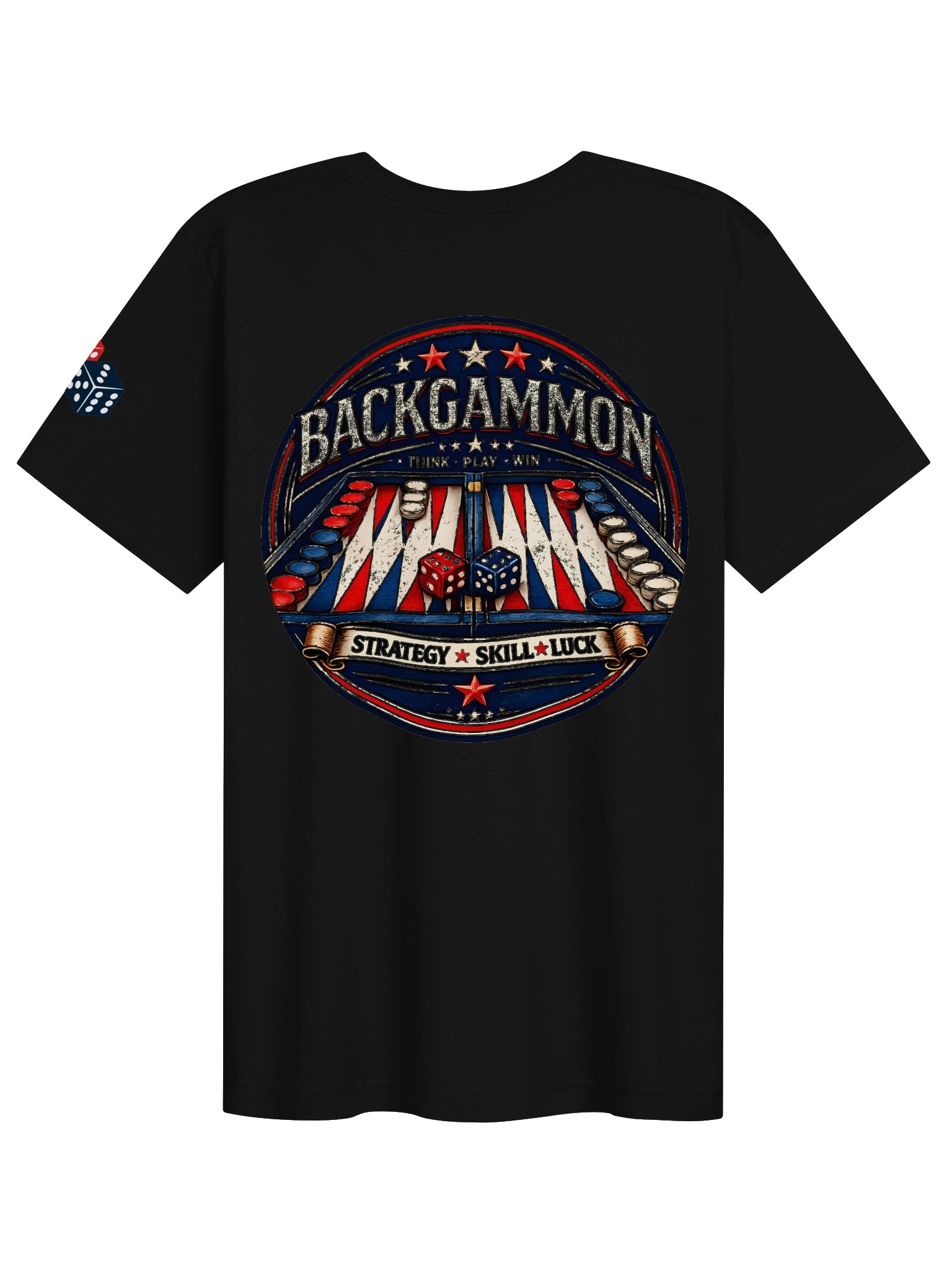 Backgammon Think Play Win Tee Black product image (2)