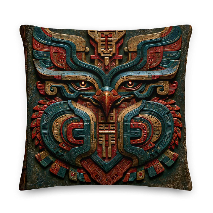 Sky Archive Crest I — Sacred Avian Machine Cushion Cover 22x22 product image (1)