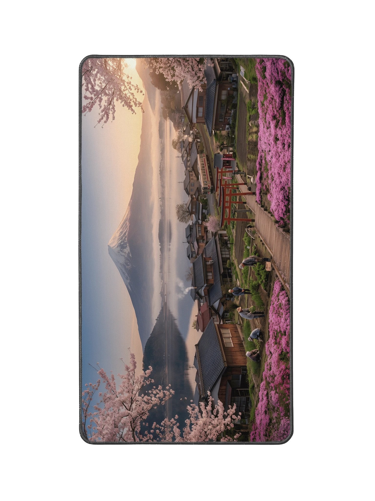 Mount Fuji Village Pink Moss Desk Mat 12" x 22" product image (1)