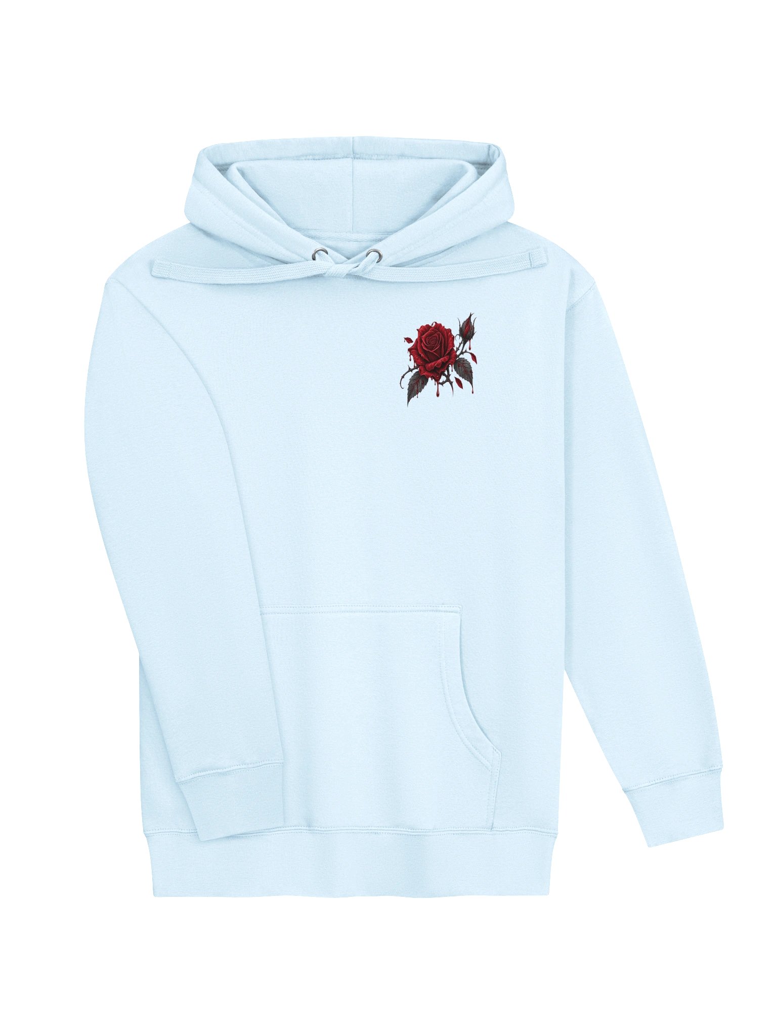Roseblood Gothic Graphic Hoodie | Crimson Rose Double-Sided Streetwear product image (4)
