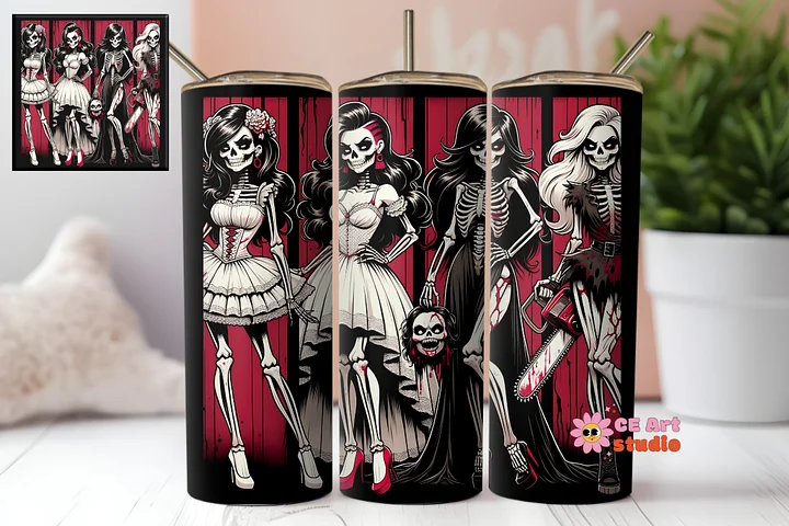 Sassy Creepy Girls Doll Tumbler Wrap PNG product image (1)