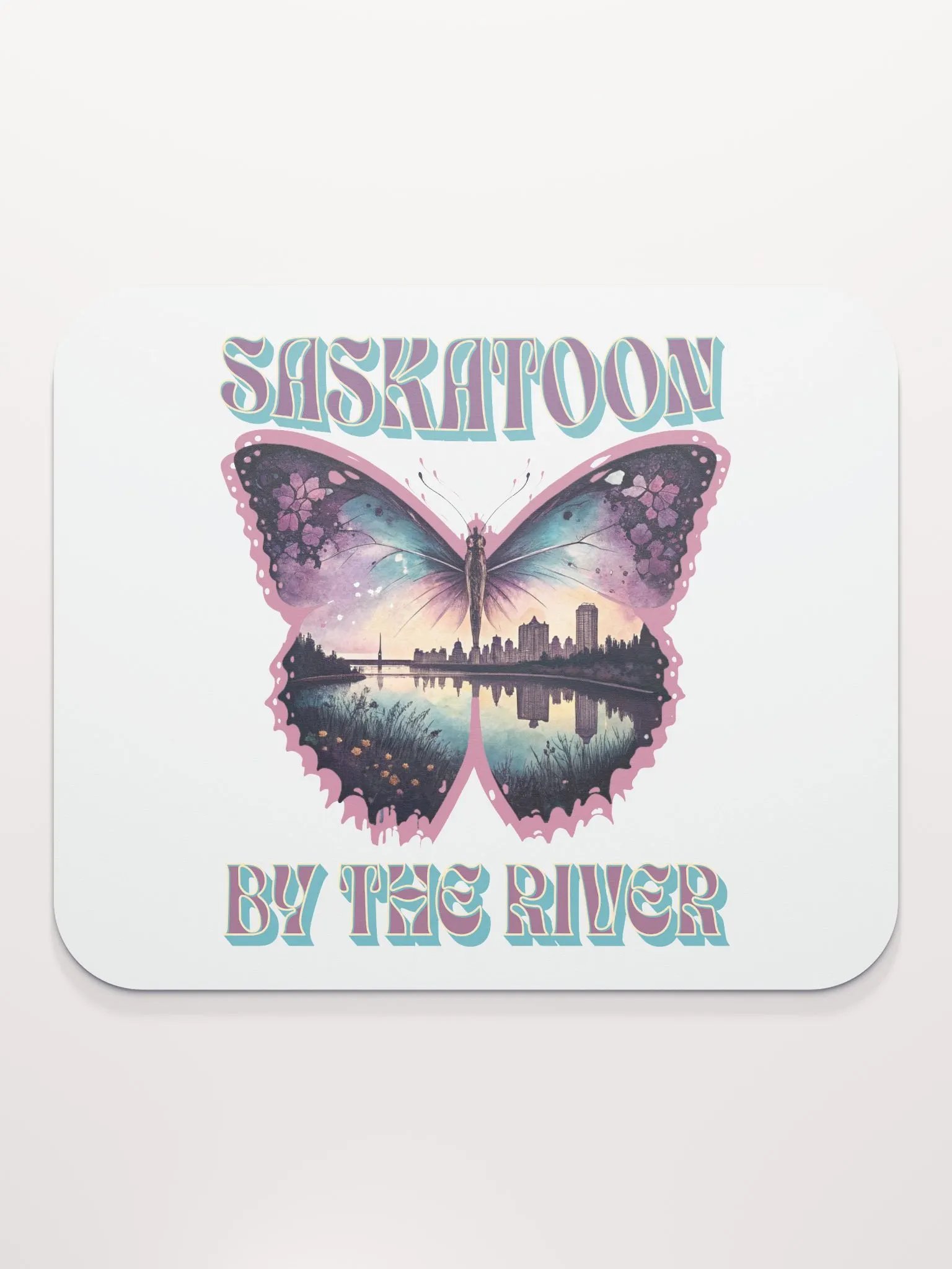 Saskatoon By The River Butterfly Mouse Pad product image (1)
