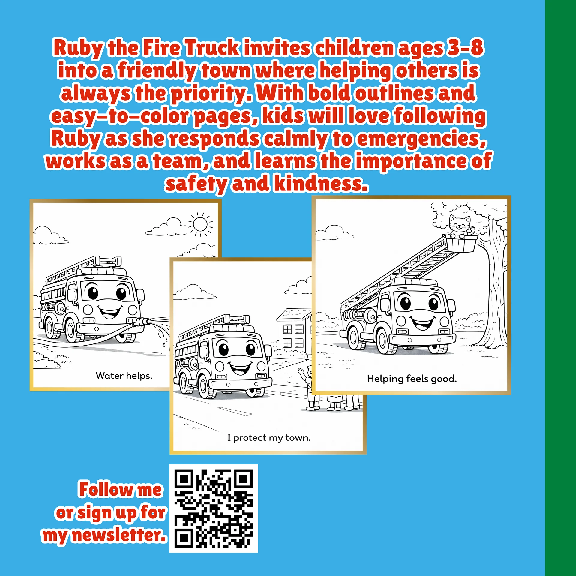 Ruby the Fire Truck Keeps Us Safe Coloring Book product image (4)