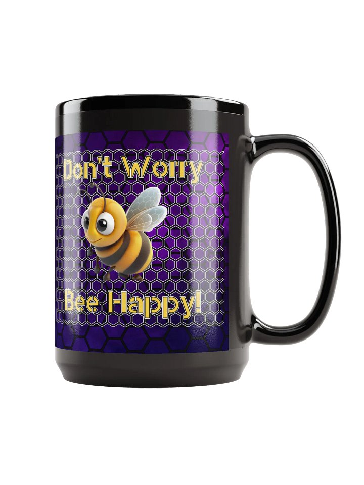 Bee Happy Black Glossy Mug product image (1)