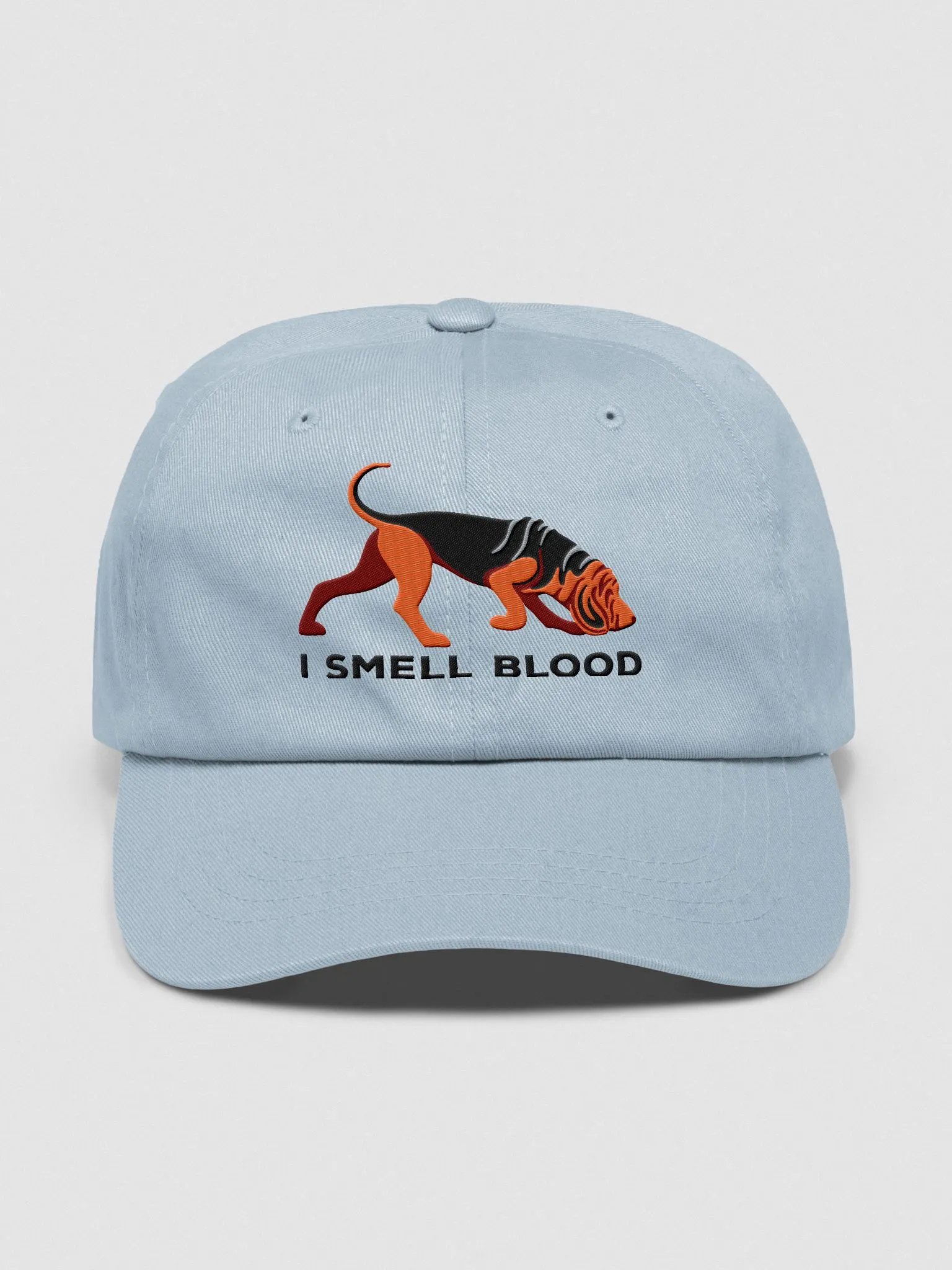 I Smell Blood Classic Dad Hat(Embroidered) of a Bloodhound(Black & Tan) product image (9)