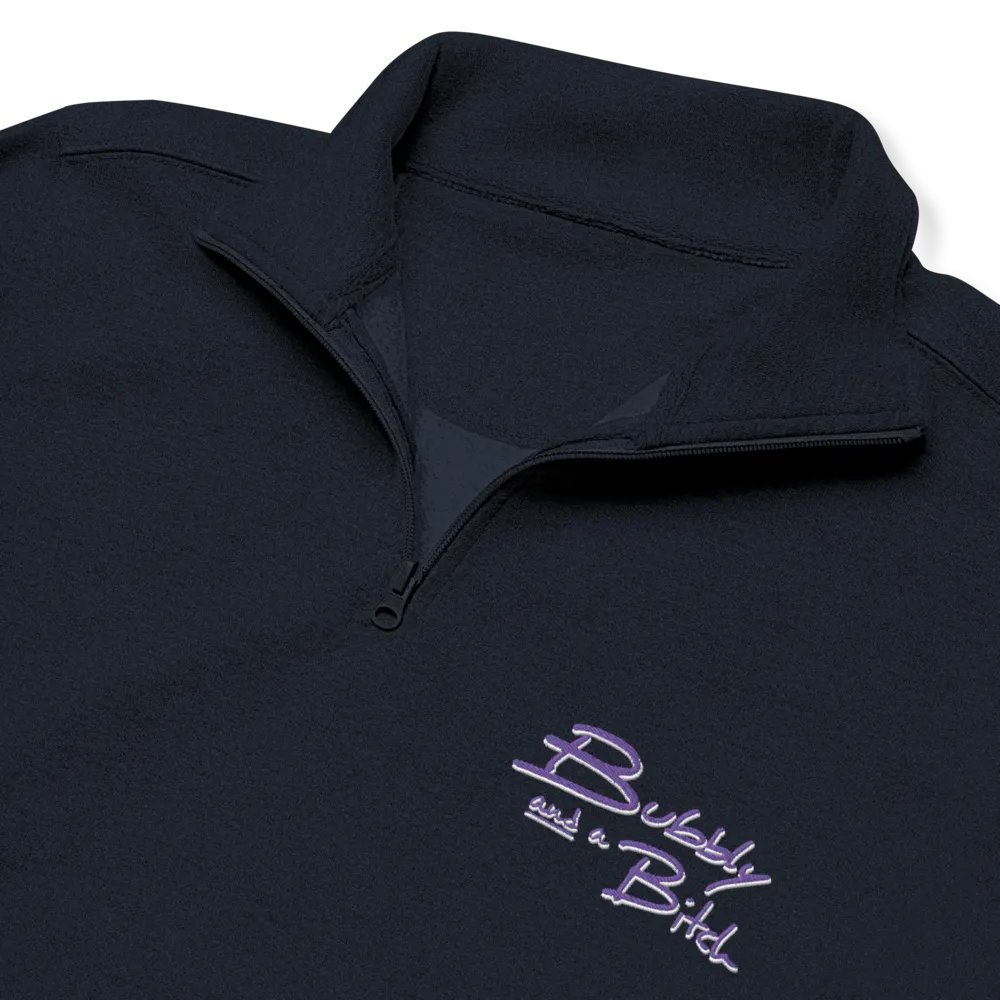 Bubbly and a B*tch (purple+white shadow design) embroidered quarter zip product image (11)