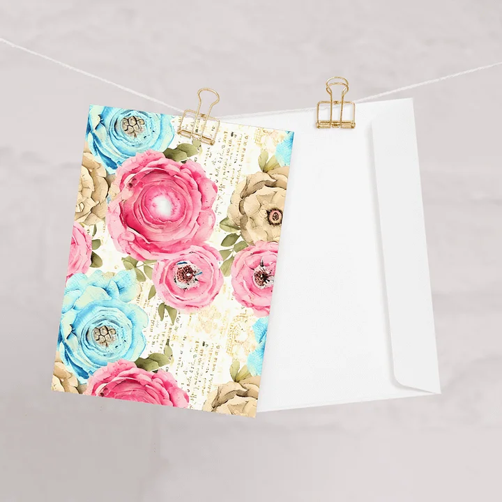 Floral Blank Greeting Card — Elegant Vintage Bloom Design product image (1)