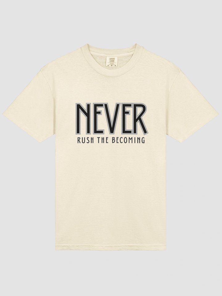 Never Rush The Becoming T-Shirt – Heavyweight Motivational Graphic Tee for Men & Women product image (38)