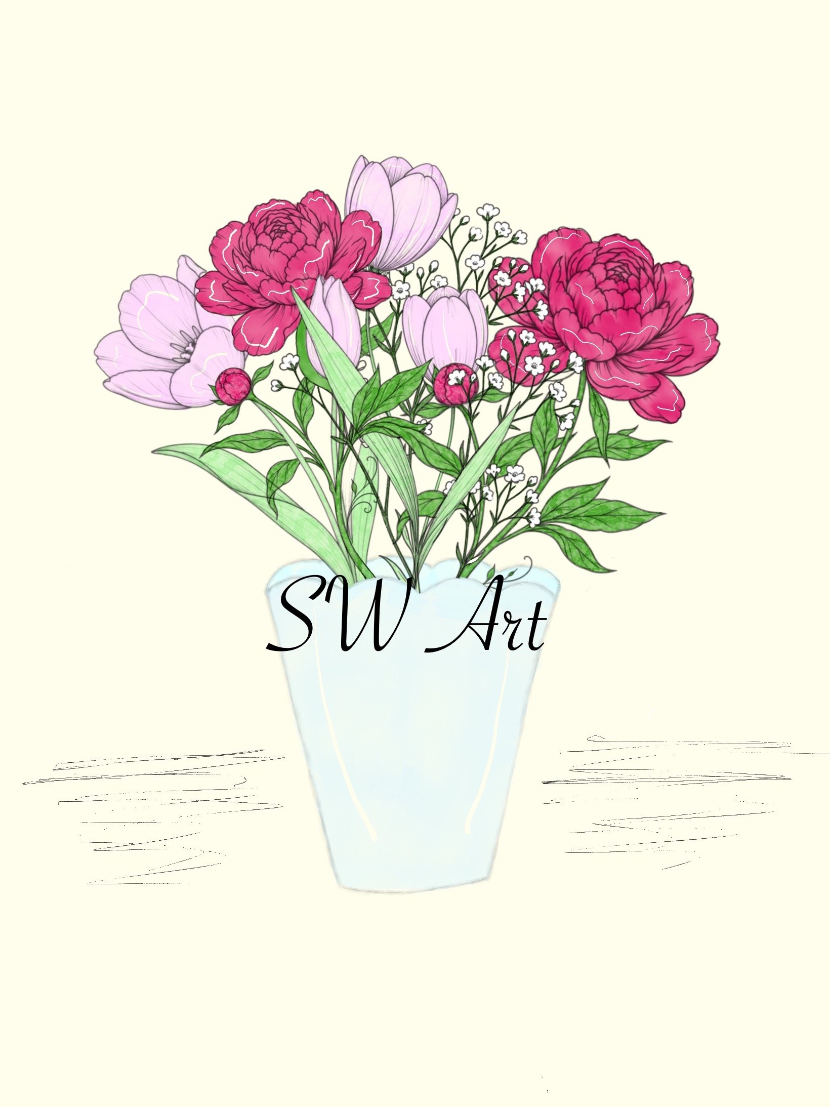 Flowers in Vase Digital Art File product image (1)
