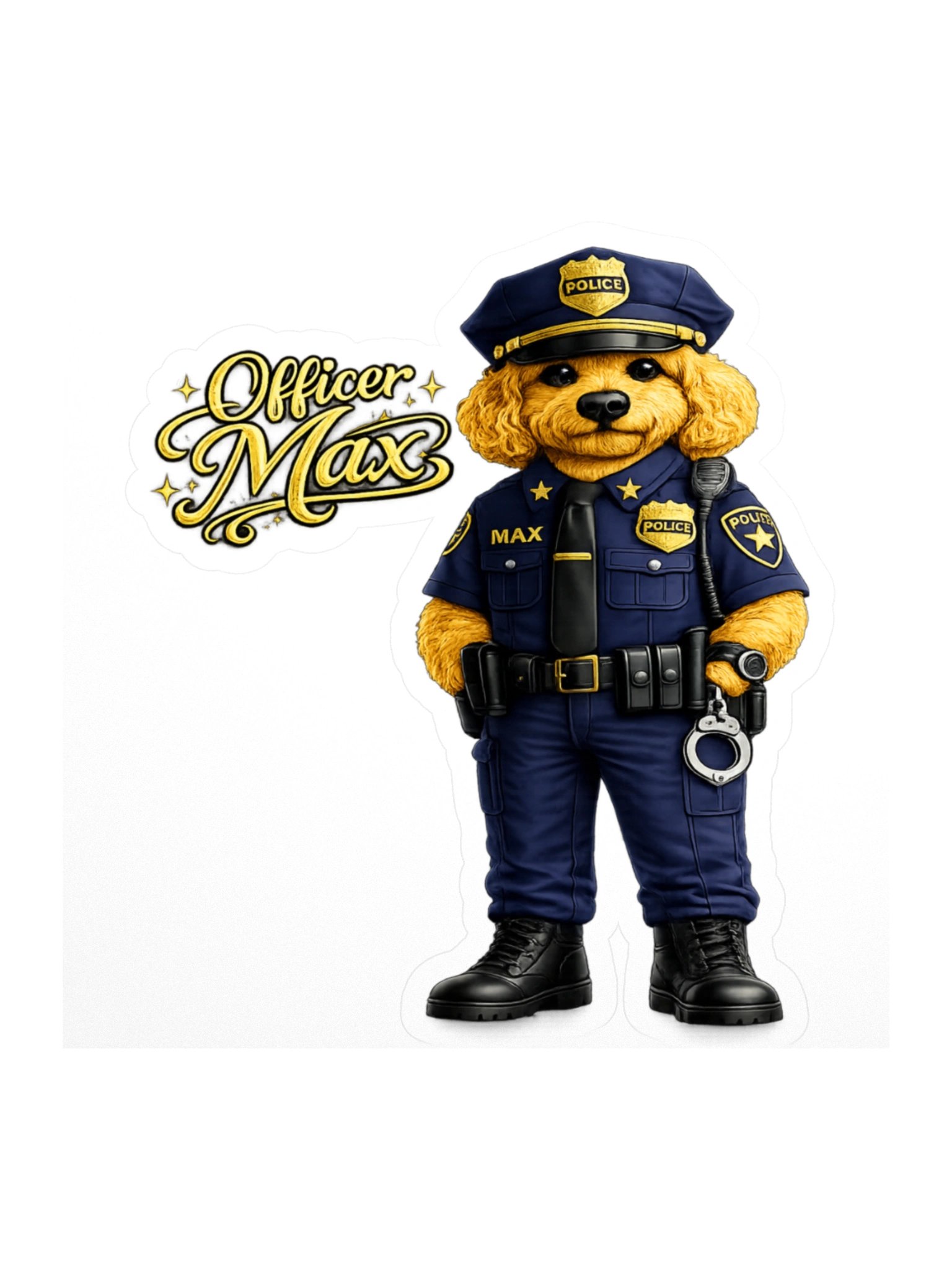 Officer Max Golden Dog Kiss Cut Sticker product image (1)