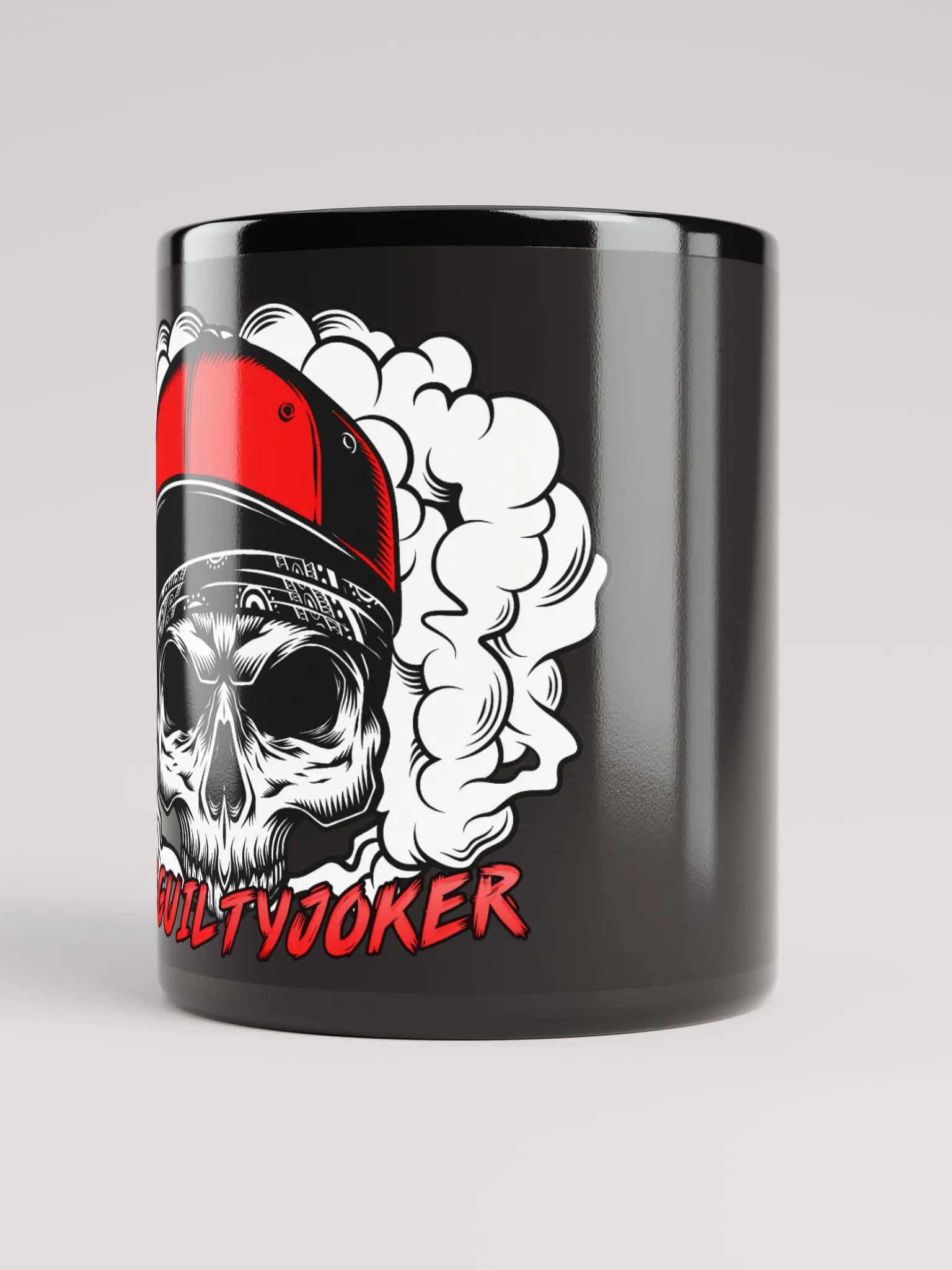 "Vaping Skull" Gloss Black Mug product image (6)