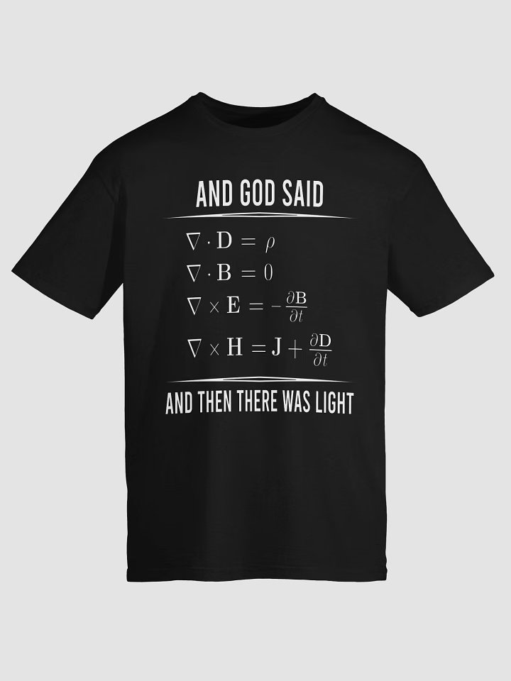 Black Maxwell Equations T-shirt, soft ring-spun cotton, relaxed fit, unisex style