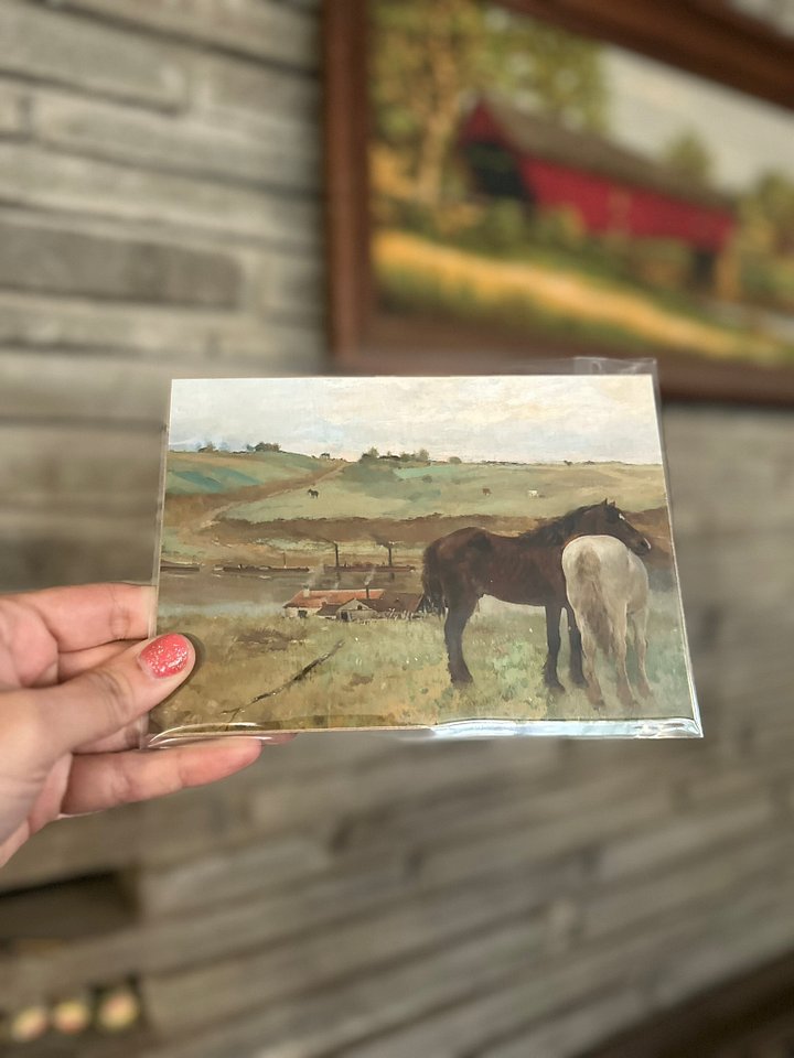 Edgar Degas "Horses in a Meadow" Vintage Equestrian Giclee Fine Art Print | 5x7 | The Ribbon Room product image (1)