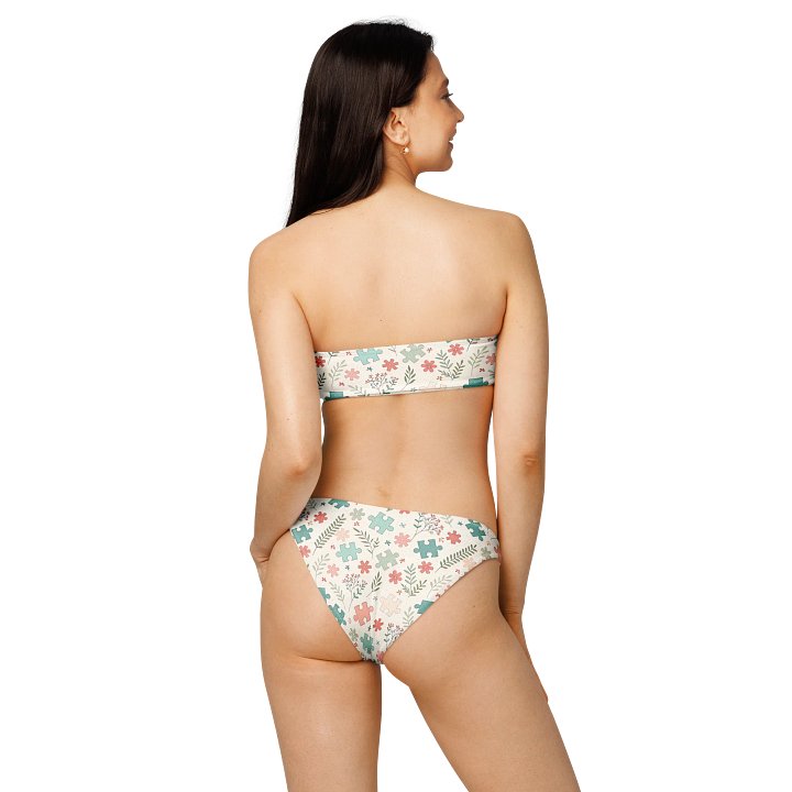 Pastel Floral Puzzle Eco Friendly Bandeau Bikini Set product image (2)