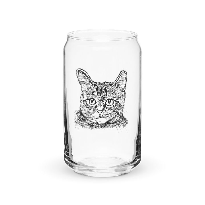 Purr-fect Glass: Cat Sketch Can-Shaped Glass product image (2)