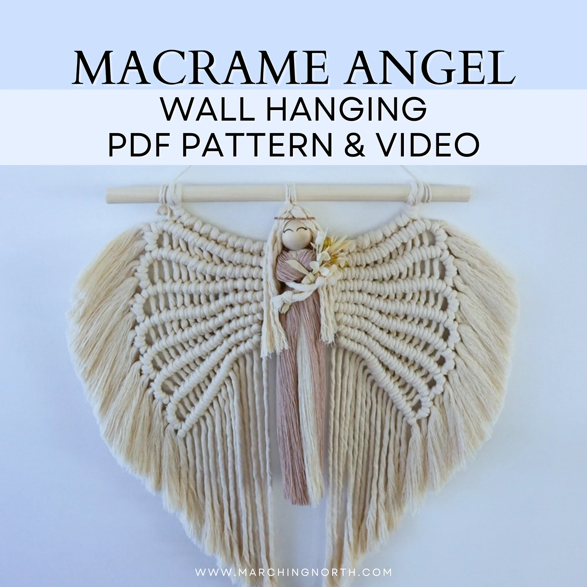 Macrame Angel Wings Wall Hanging (Digital PDF Pattern) product image (1)