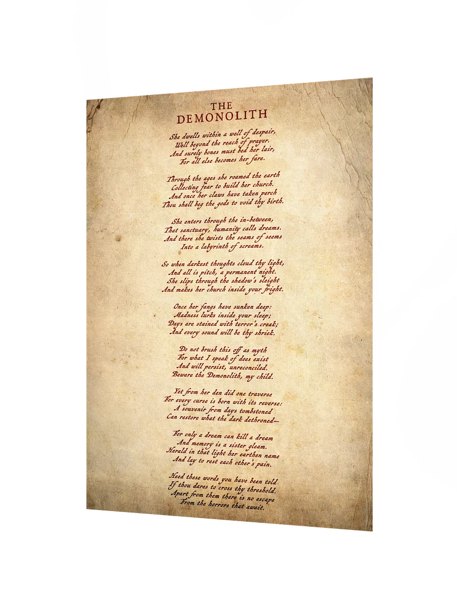 NIGHT TERROR: Poem of "The Demonolith" product image (2)