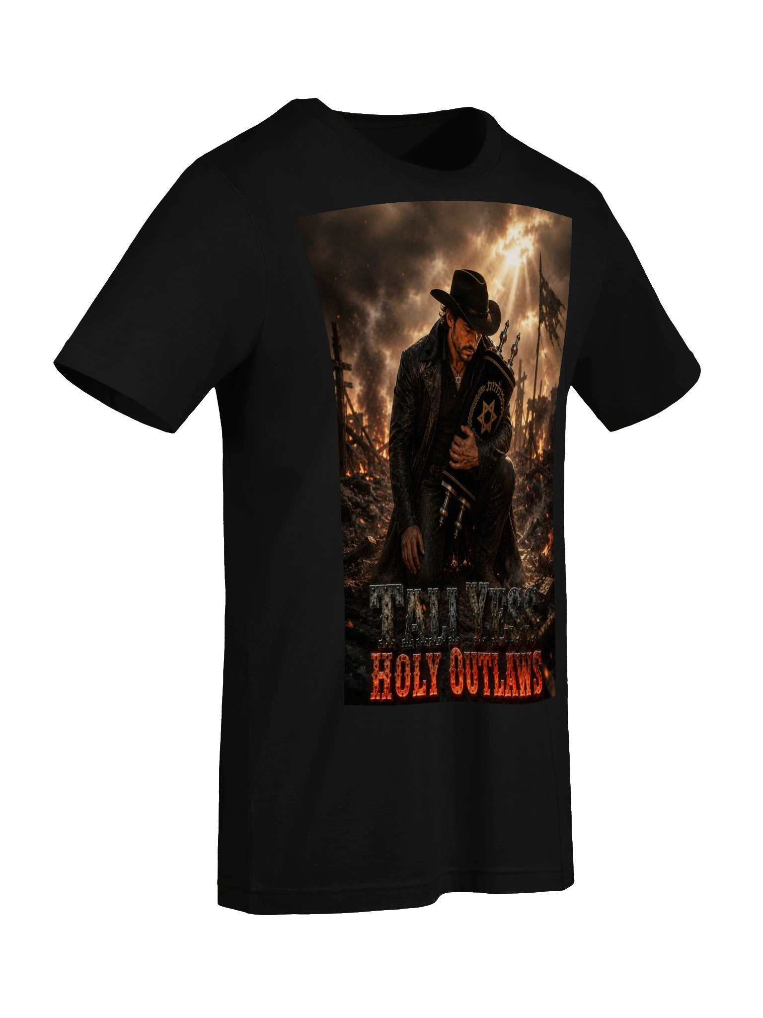 Tali Yess Holy Outlaws — Pose 6 Black T-Shirt product image (7)